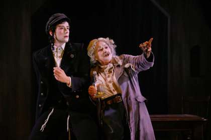  Production still for the 2024 Season of 'Yentl'. In photo: Nicholas Jaquinot, Evelyn Krape. Photographer: Jeff Busby.