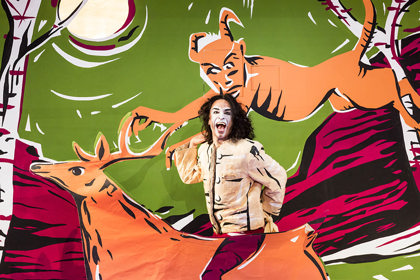 Production still for "Black Rider: The Casting of the Magic Bullets". Paul Capsis. Photographer: Pia Johnson