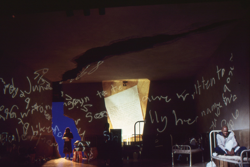 Production still for "Stolen" (1998). L-R: Pauline Whyman as Shirley, Tony Briggs as Jimmy. Photographer: Unknown