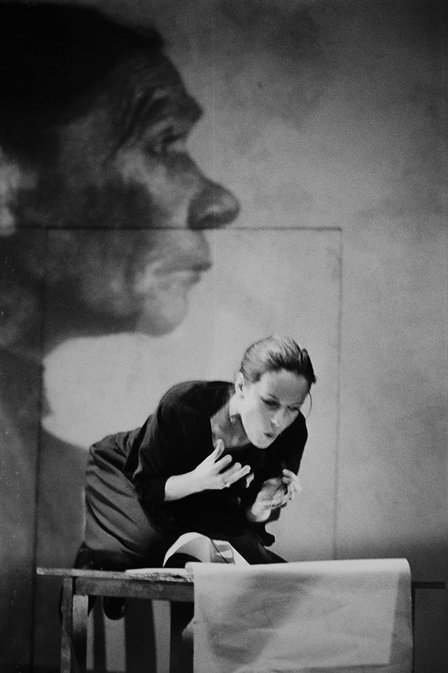 Production still for "Ancient Enmity". Sarah Norris as Paula Modersohn Becker. Photographer: Rachelle Roberts