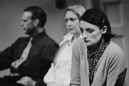 Production still for "Face to Face". L-R: D.J. Foster as Greg, Andrea Swifte as Claire, Josephine Keen as Therese. Photographer: Jeff Busby