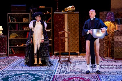 Production still for "The Importance of Being Earnest". L-R: Jonathan Haynes, David Woods. Photographer: Pia Johnson
