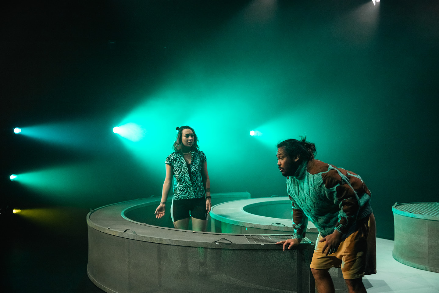 Production still for the 2023 Season of 'Atlantis'. In photo: Kira Samu, John Marc Desengano. Photographer: Tamarah Scott