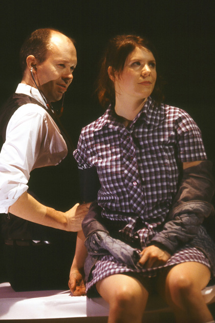 Production Still for "Falling Petals" L-R: James Wardlaw as Male, Melia Naughton as Sally. Photographer: Jeff Busby