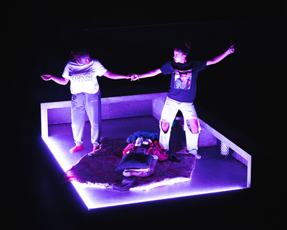 Production still for the 2023 Season of 'seven methods of killing kylie jenner". In photo: Chika Ikogwe and Iolanthe. Photographer: Wani Toa