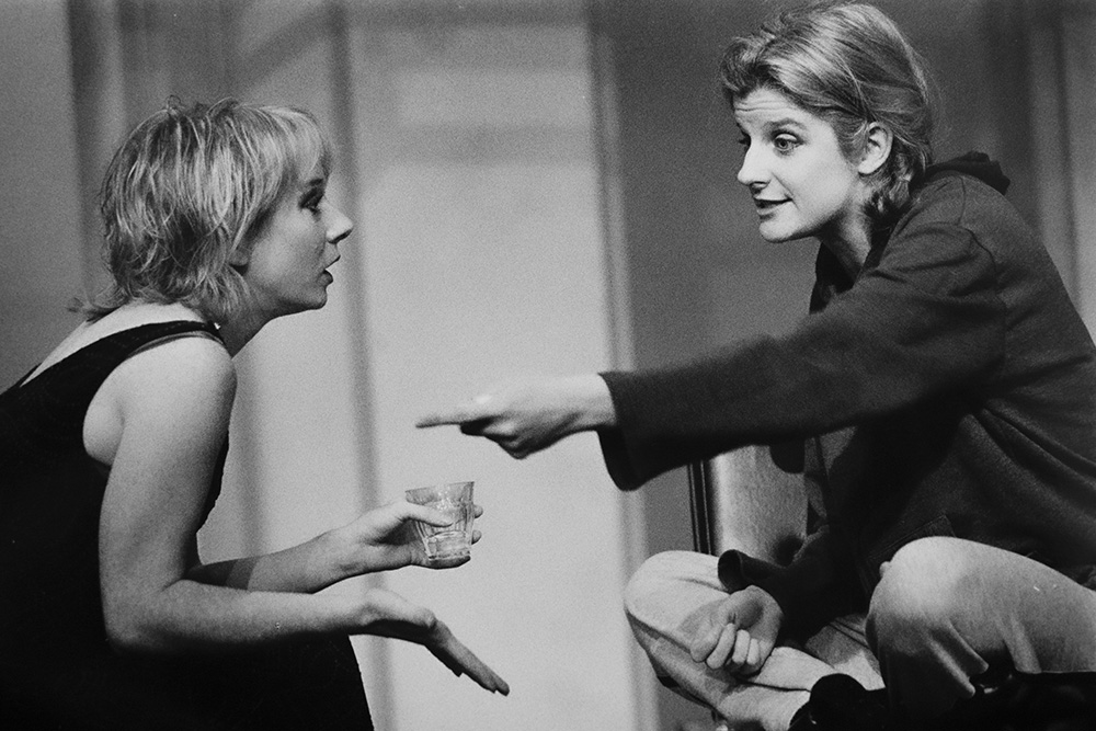 Production still for "So Wet". L-R: Mandy McElhinney, Fiona Todd. Photographer: Jeff Busby