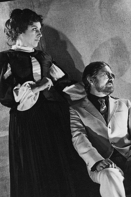 Production still for "Dance of Death". L-R: Maggie Millar as Alice, David Kendall as Kurt. Photographer: Jeff Busby