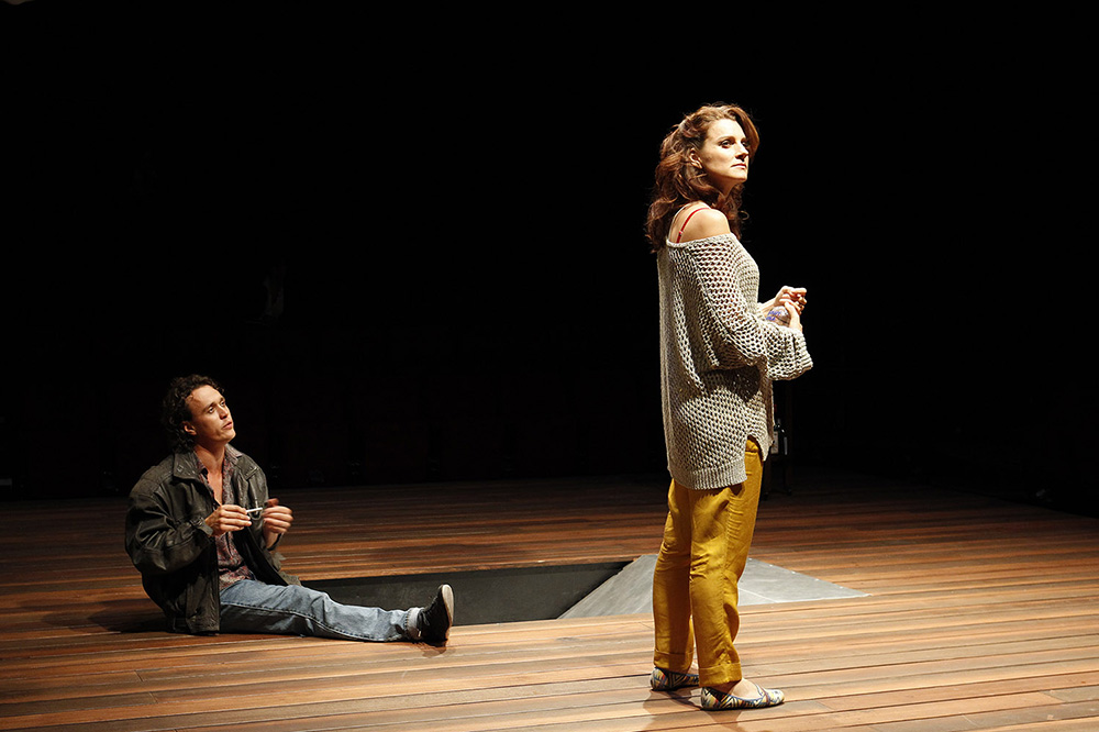 Production still for "Hate". L-R: Ben Guerens as Michael Gleason, Sarah Wiseman as Celia. Photographer: Jeff Busby