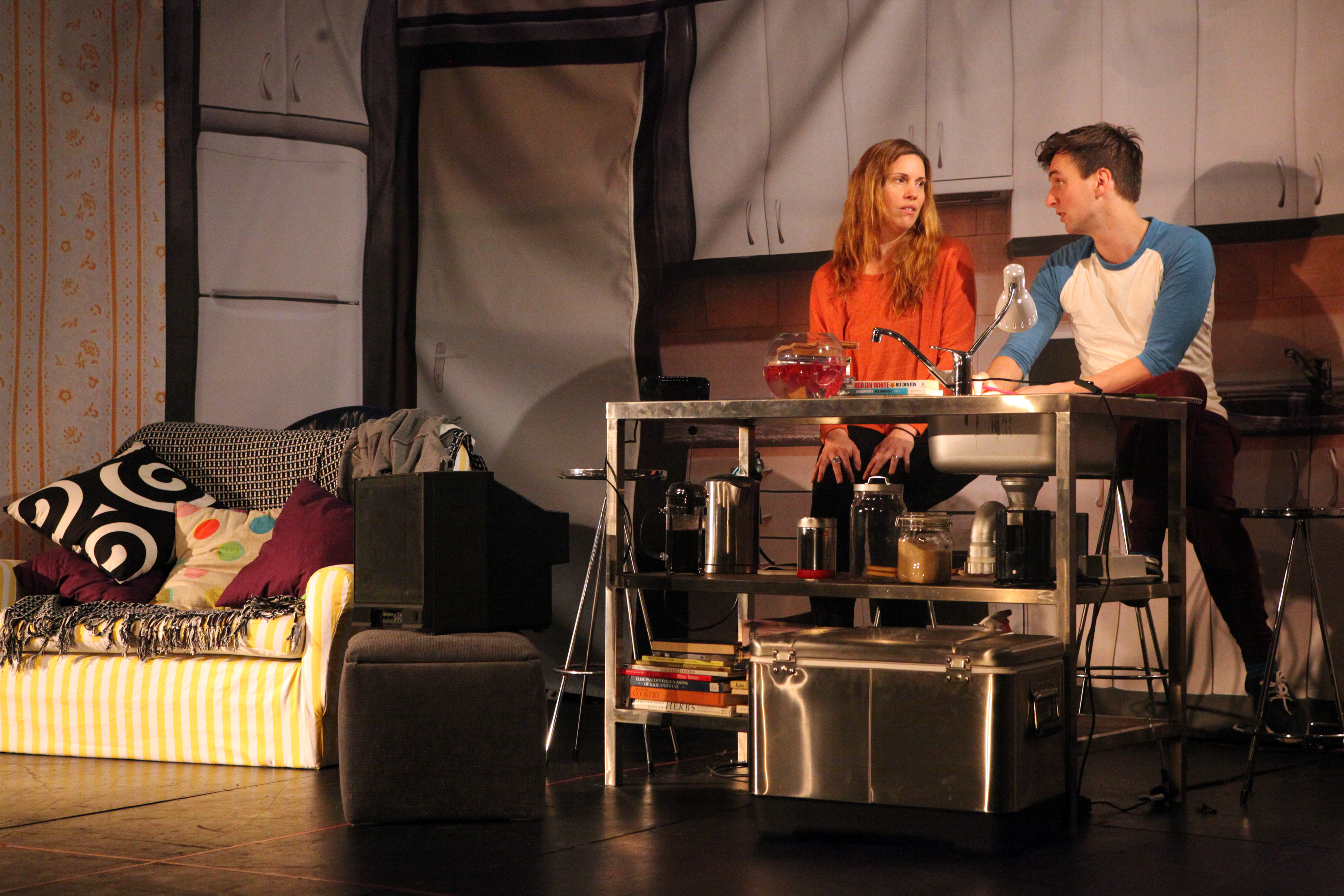 Production still for "Tame". L to R: Kath Tonkin, Ash Flanders. Photographer: Unknown