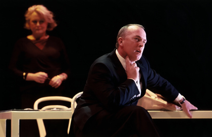 Production still for "Julia 3". L-R: Kate Fitzpatrick as Julia, Greg Stone as Joe. Photographer: Unknown