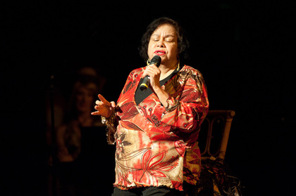 Production still for "Tina C: Sorry Seems to be the Hardest Word". Auriel Andrew. Photographer: Lachlan Woods