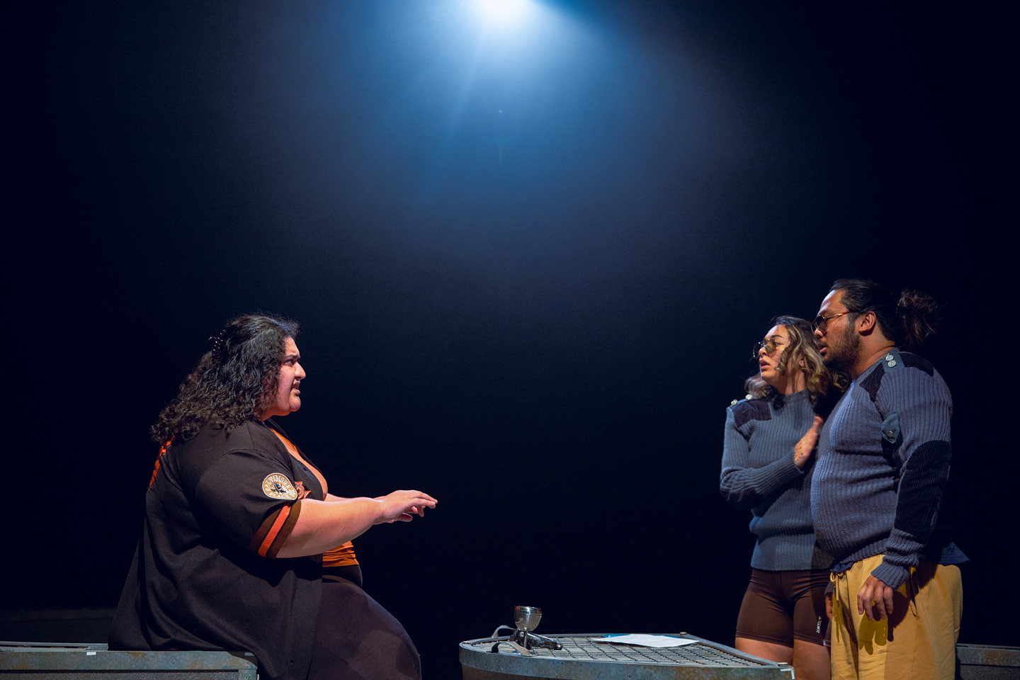 Production still for the 2023 Season of 'Atlantis'. In photo: Chanella Macri, Kira Samu, John Marc Desengano. Photographer: Tamarah Scott