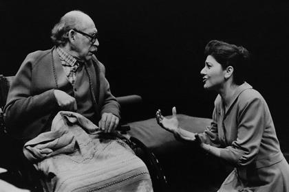 Production still for "Heroic Measures". Ron Haddrick as Alexandr Shurmansky, Mary Sitarenos as Sofia Shurmansky. Photographer: Jeff Busby