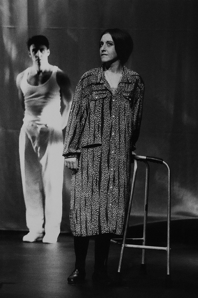 Production still for "Disturbing the Dust". L-R: Jack Finsterer, Carmelina di Guglielmo. Photographer: David Wilson