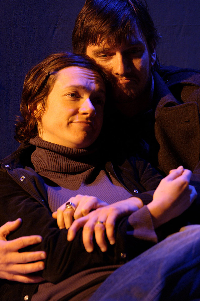 Production still for "Construction of the Human Heart". L-R: Fiona MacLeod, Todd MacDonald. Photographer: Unknown