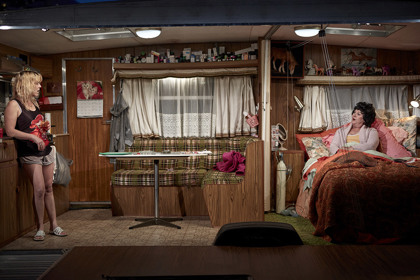 Production still for "Caravan". L-R: Nicci Wilks as Donna, Susie Dee as Judy. Photographer: Tim Grey