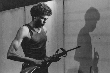 Production still for "State of Shock". Ernie Dingo. Photographer: Unknown