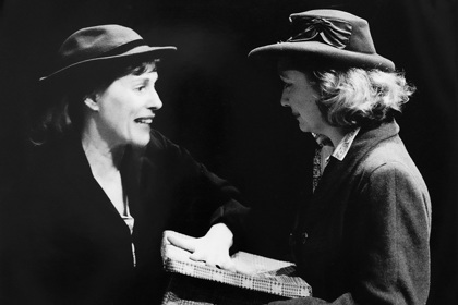 Production still for "Good Works". L-R: Helen Morse, Vanessa Downing. Photographer: David Wilson