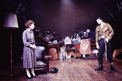 Production still for "Ruby Moon". L-R:  Christen O'Leary, Peter Houghton. Photographer: Jeff Busby