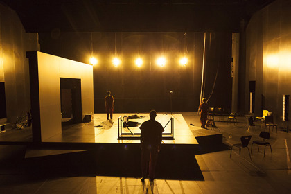 Production still for "I Am a Miracle". L-R: Hana Lee Crisp, Bert LaBonté, Melita Jurisic. Photographer: Pia Johnson