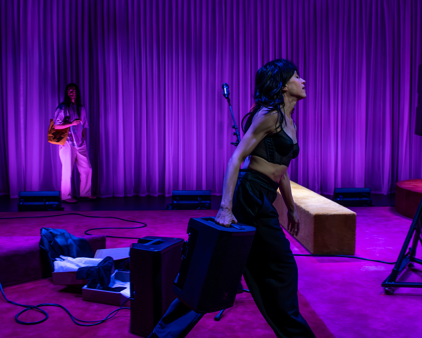 Production photo for Apologia. Photographer: Gregory Lorenzutti. In photo: Taka Takiguchi 滝口貴 and Nicola Gunn.