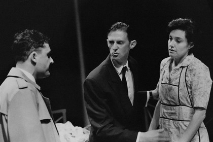 Production still for "Remember Ronald Ryan". L-R: Luke Elliot, Don Bridges, Robynne Bourne. Photographer: Jeff Busby